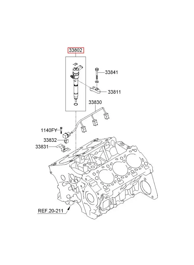INJECTOR ASSY-FUEL 338003A100 0445116048 (33800-3A100 04451-16048)