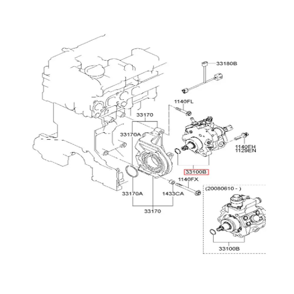 331004A420 High Pressure Fuel Pump (33100-4A420) 0445010333 Fits Sorento,GRAND STAREX 07 (Mobis)
