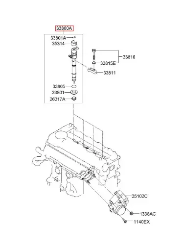 INJECTOR ASSY-FUEL 338002A800 0445110410 (33800-2A800 04451-10410)